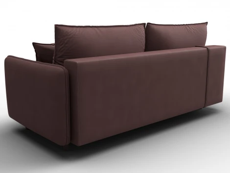 Диван прямой Лига-064 НПБ (ДСП/Дерево/Замша/Бордовый) Лига Диванов 129617