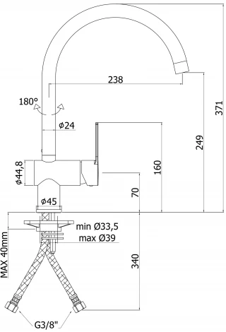 Смеситель Paffoni Ringo RIN180NO для мойки
