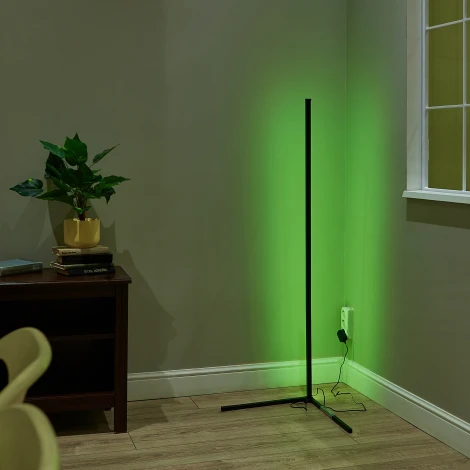 Торшер светодиодный, 10W, RGB свет, диммер. Пульт ДУ (в/к), черный Uniel ULM-T630 10W/RGB/DIM/RC BLACK