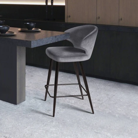 Стул полубарный Richard, бархат серый 27 Top Concept RICHARD 80764