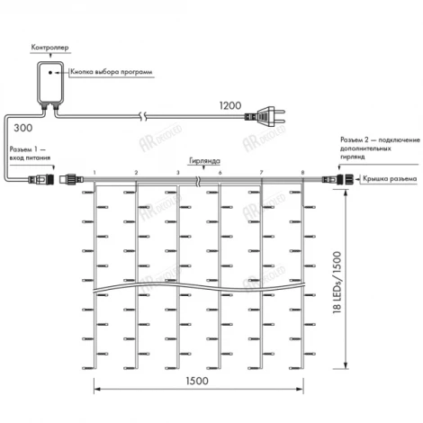 Гирлянда Ardecoled ARD-CURTAIN-HOME 024828