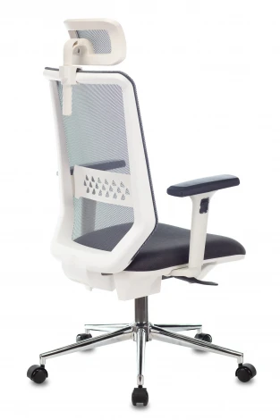 Кресло руководителя Бюрократ MC-W612N-H темно-серый TW-04 38-417 с подголов. крестовина металл хром пластик белый