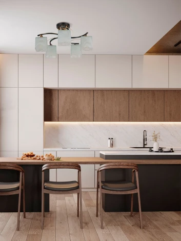 Потолочная люстра SS1N P5535-5 BK+GD 000029941 Мелодия Света