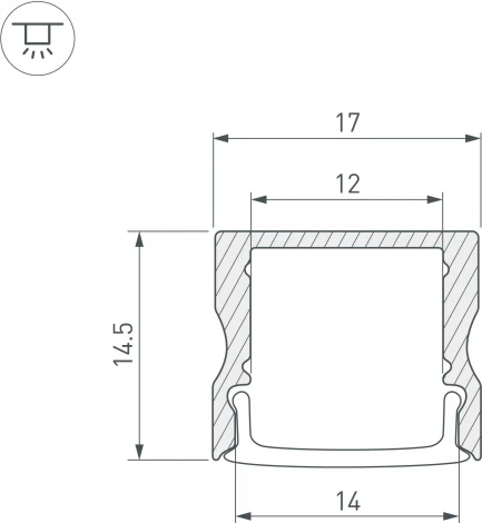 Профиль LINE-1715-2000 ANOD BLACK (Arlight, Алюминий) 044275
