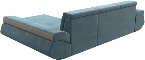 Диван угловой Лига-032 правый угол (Бирюзовый,Бежевый/Велюр) Лига Диванов арт.121644