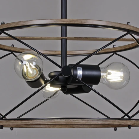 Подвесной светильник ILLUMICO IL1008-3P-05 BK WOOD (220V, на цепи)