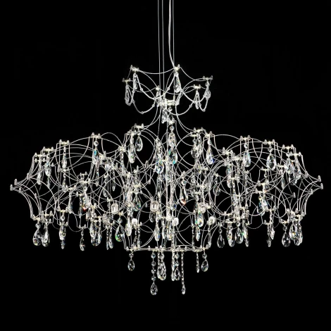 Подвесная люстра светодиодная хрустальная с пультом с регулировкой цветовой температуры Modelux MODELUX ML.7815.1050P CH