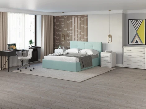 PROxSON Кровать Mono Plus (Ткань: Велюр Monopoly Мятный лёд (670)) 160x200