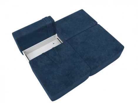 Диван прямой модульный Лига-060 НПБ (ЛДСП,Брус,Фанера/Пластик/Велюр/Синий) Лига Диванов 129472