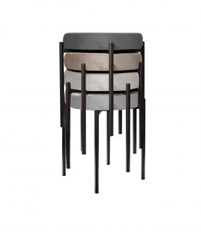 Табурет M DikLine, M13 светло-серый, ножки белые арт.00-00079914