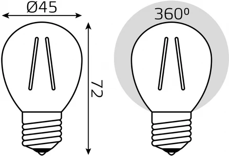 Лампочка светодиодная филаментная Gauss Filament 105802211 Шар 11W 830lm 4100К Е27 LED