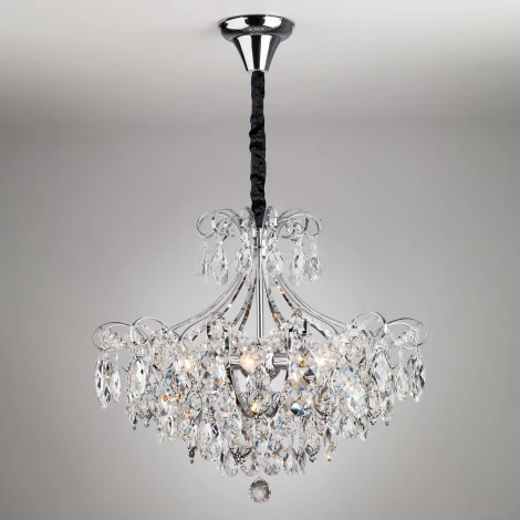 Подвесная люстра Eurosvet Crystal 10080/6 хром / прозрачный хрусталь