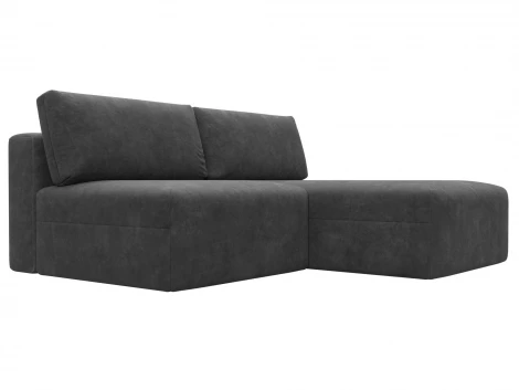 Диван угловой модульный Лига-060 НПБ угол универсальный (ЛДСП,Брус,Фанера/Пластик/Велюр/Темно-серый) Лига Диванов 129508
