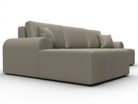 Диван угловой Лига-080 угол левый (ДСП/Пластик/Экокожа/Бежевый) Лига Диванов 134751L