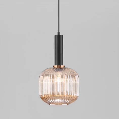 Подвесной светильник Eurosvet Bravo 50182/1 янтарь (220V, на проводе, шар)