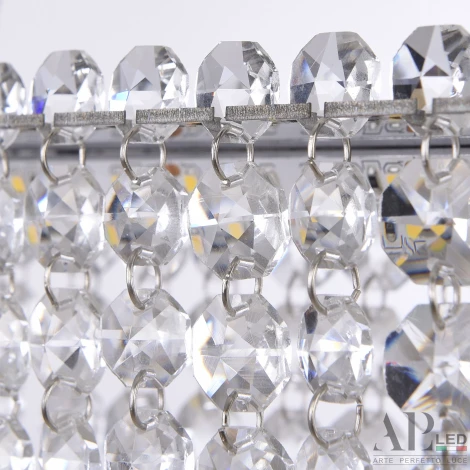 Подвесная люстра светодиодная APL LED Sicilia SH505.0.60.B.Ni.4000 (220V, хрусталь, на тросе)