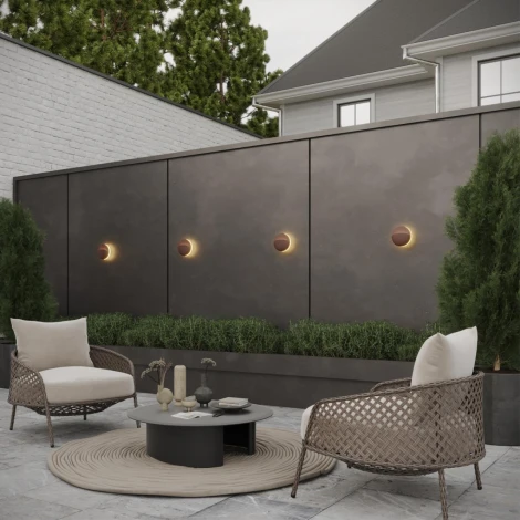 Настенный светильник уличный Novotech Halo 359534 коричневый LED 10W 220V 3000К (круглые, IP54)