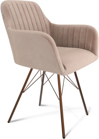 Стул Sheffilton SHT-ST38-1/S37 латте/медный металлик