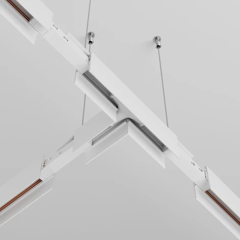 Коннектор питания Т-образный белый Maytoni Accessories for tracks Exility TRA034CWT-42W (48V)