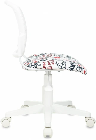 Кресло детское Бюрократ CH-W296NX белый TW-15 сиденье мультиколор красные губы сетка/ткань крестов. пластик пластик белый