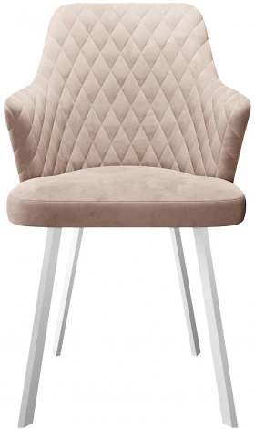 Стул DikLine 245 поворотный, C103 крем, ножки белые