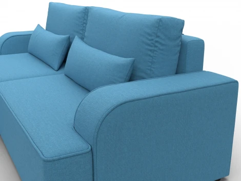 Диван угловой Лига-120 угол левый (ДСП,Брус,Фанера,ЛДС,Рогожка/Голубой) Лига Диванов 137286L