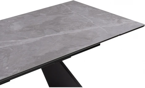 Керамический стол Woodville Ливи 140х80х78 серый мрамор / черный 532401