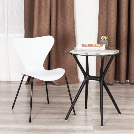 Стул Jacobsen (mod DC 102-1) / 2 шт. в упаковке Tetchair (Пластик,Металл/Белый,Черный) арт.21837