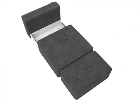 Модули диван и пуф Лига-060 НПБ (ЛДСП,Брус,Фанера,Велюр/Темно-серый) Лига Диванов 129603