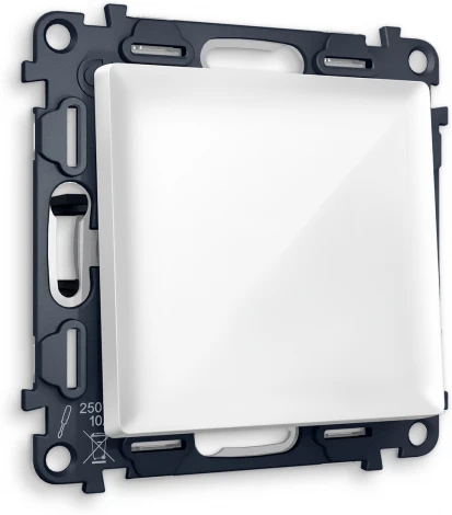 Комплект механизма Ambrella Volt 1-клавишного выключателя ALFA MA101010 Белый глянец QUANT