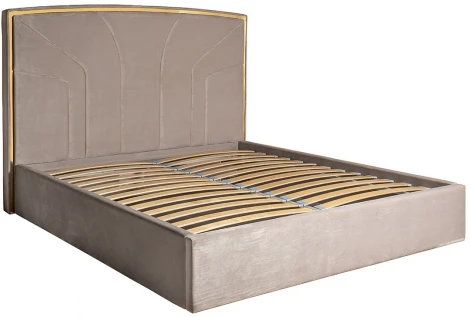 Кровать Garda Decor 102AN-KRO-3180-SER (Черный/Серый)