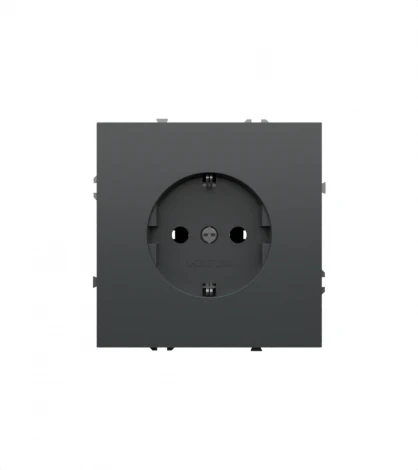 Розетка с заземлением (титан) Voltum S70 VLS040106