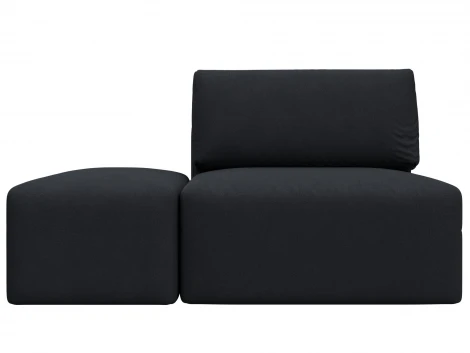 Модули диван и пуф Лига-060 НПБ (ЛДСП,Брус,Фанера,Замша/Темно-серый) Лига Диванов 129597