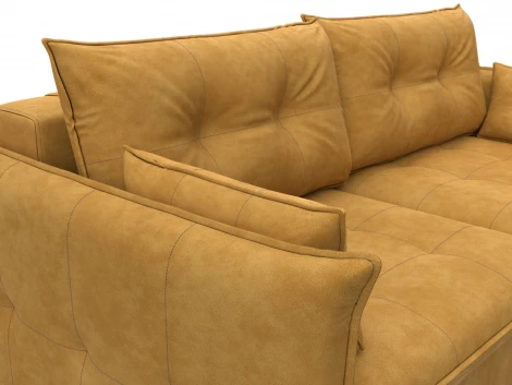 Диван прямой Лига-100 НПБ (ДСП,Фанера/Пластик/Велюр/Желтый) Лига Диванов 133642