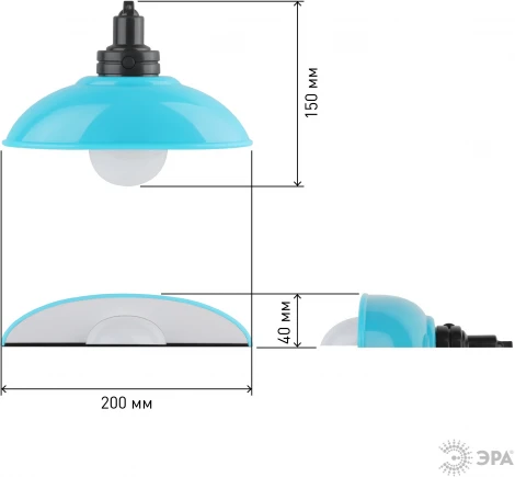 Ночник светодиодный с выключателем на батарейках ЭРА NLED-487-1W-SW-BU