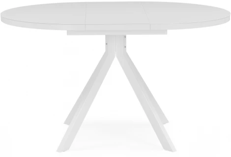 Стол стеклянный Веллор 100(135)х100х78 белый 502176 Woodville