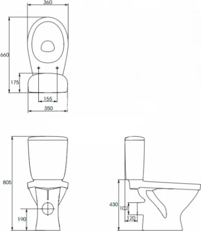 Унитаз-компакт Cersanit Trento 011 3/6 TPL