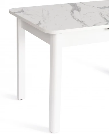 Кухонный стол Tetchair ALIGERY (ЛДСП,HPL,Массив березы/Белый)