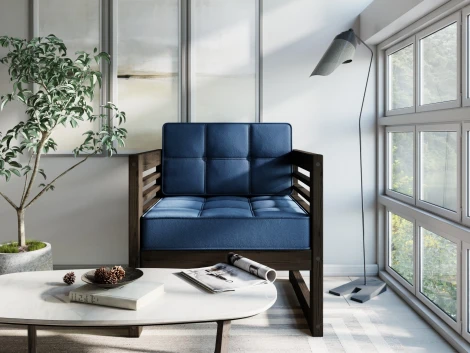 Кресло Arsko Сега венге велюр синий