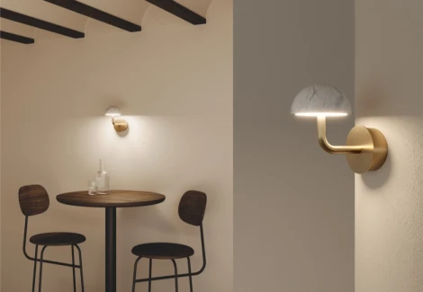 Бра светодиодное золотой металл/белый мрамор Aromas del Campo Dussa A1307 Aged Gold / White