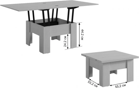 Стол-трансформер Секрет, цвет белый рамух/белый рамух Mebelson (арт.CZ-014.2344)