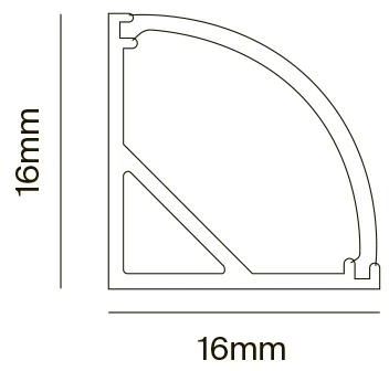 Алюминиевый профиль накладной 16x16 R Maytoni Led Strip ALM008S-2M