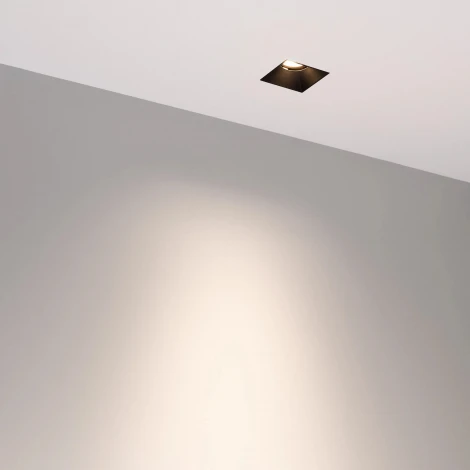 Встраиваемый точечный светильник под гипсокартон MS-RIALTO-TRIMLESS-S40x40-9W Day4000 (BK, 36deg, 230V) (Arlight, IP20 Металл) 044687 (LED)