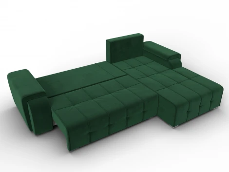 Диван угловой Лига-121 правый угол (ДСП,Брус,Велюр/Зеленый) Лига Диванов 137347