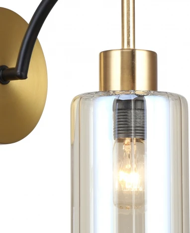 Бра Escada Lyrics 1x40Вт E14, металл/стекло, бронза/черный, прозрачный плафон (220V)