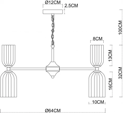 Подвесная люстра Arte Lamp Charm A1623LM-10GO (220V, на цепи)