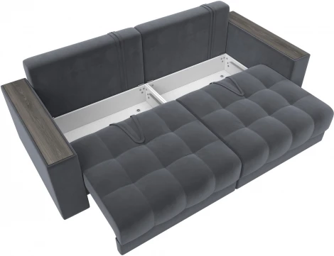 Диван прямой с декором Лига-049 НПБ Лига Диванов (Велюр) арт.128390