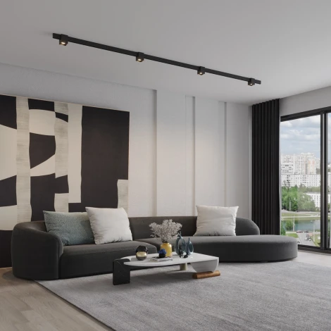 Трековый Wi-Fi низковольтный светильник Novotech SHINO FLUM 359519 черный диммир. со сменой цв.температуры, Tuya Smart Life IP20 LED 10W 48V 3000-6000K (управление смартфоном, умный дом - Алиса, Smart Life)