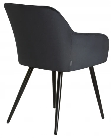 Стул обеденный ROBERT (черные матовые ножки, велюр V108-77 Чёрный)