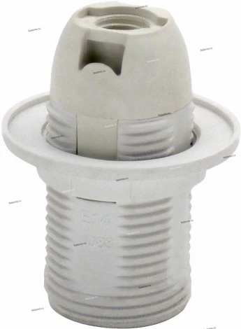 Патрон E14 с фиксирующим кольцом Horoz, белый